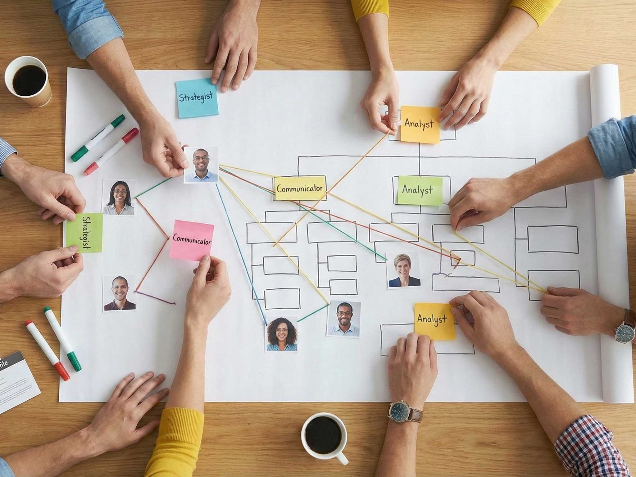 clean, professional layout designed to highlight organizational behavior insights and team structure analysis