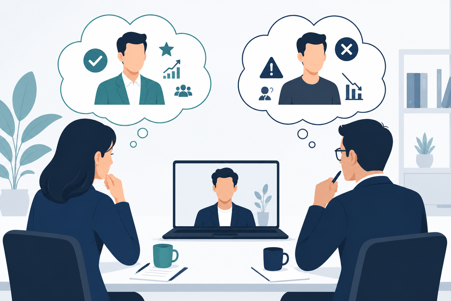Illustration of subjective bias in candidate job interviews