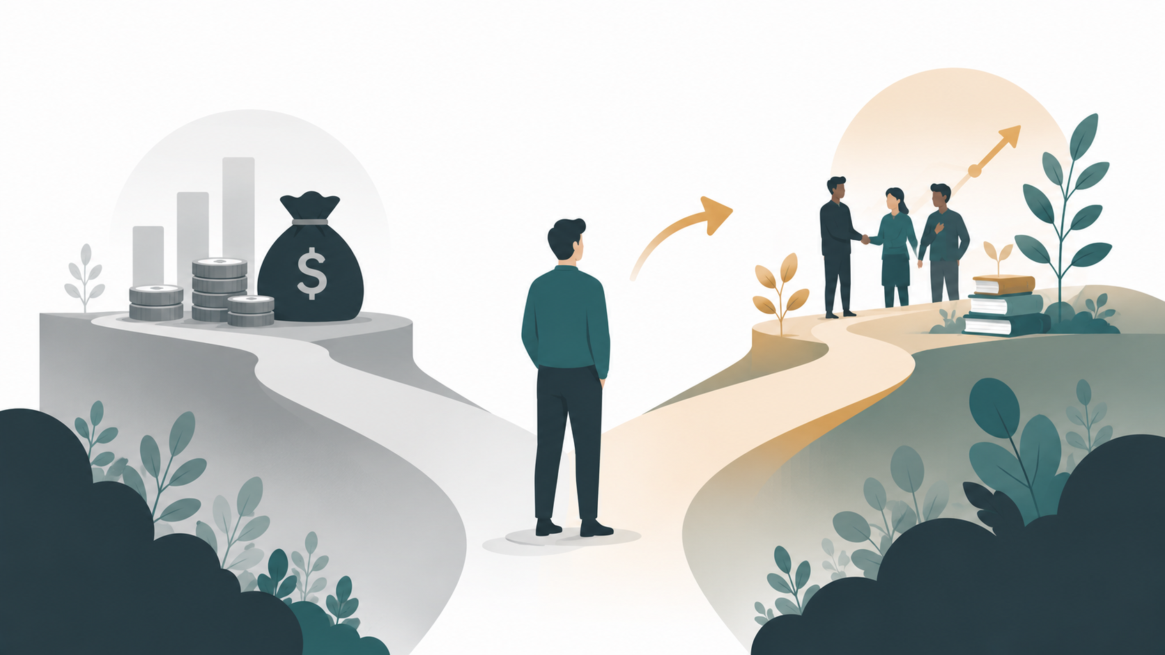 illustration of employee retention driven by role and team fit rather than benefits