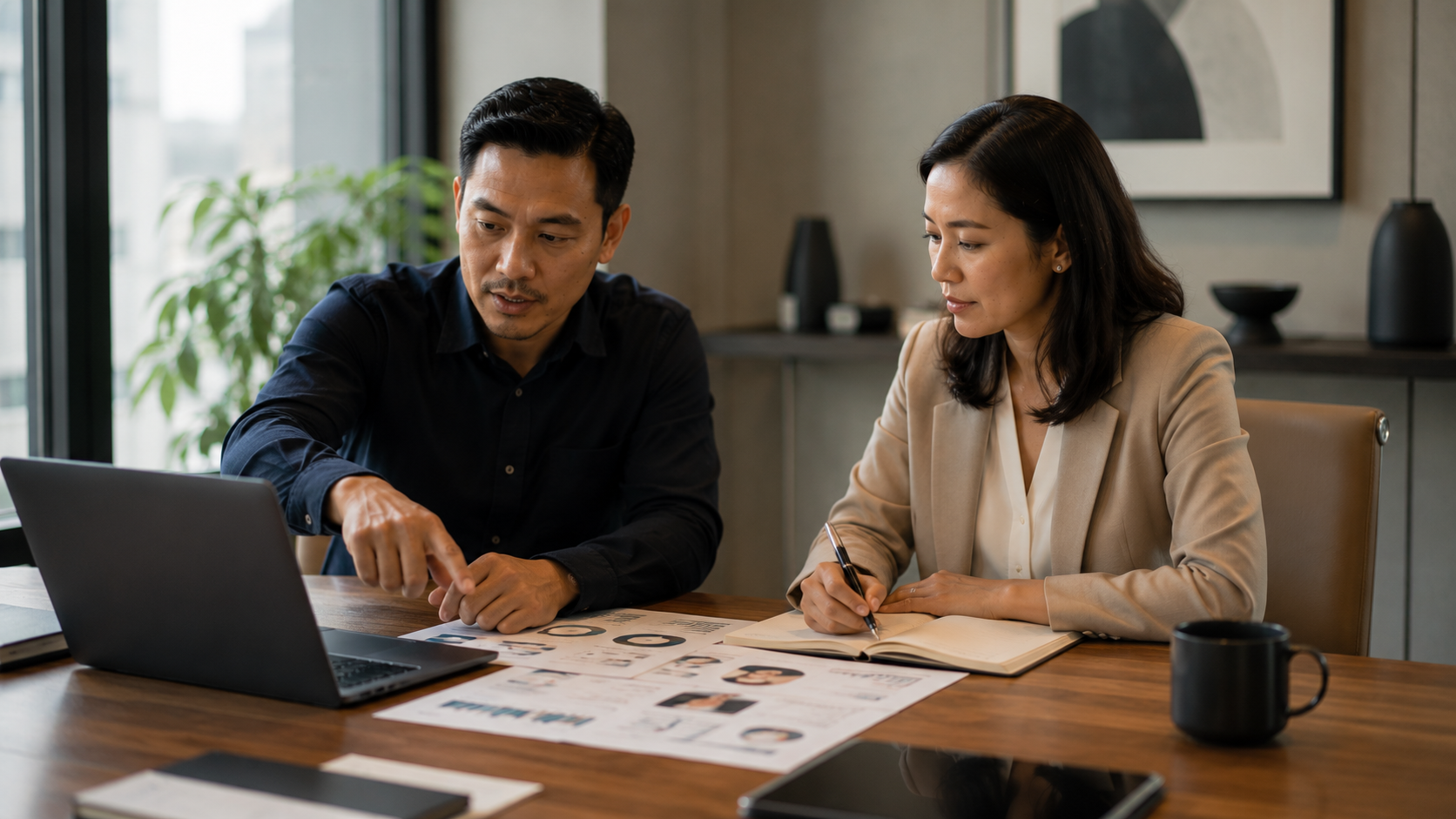 HR and business leader conducting talent mapping to understand individual potential and readiness within the organization