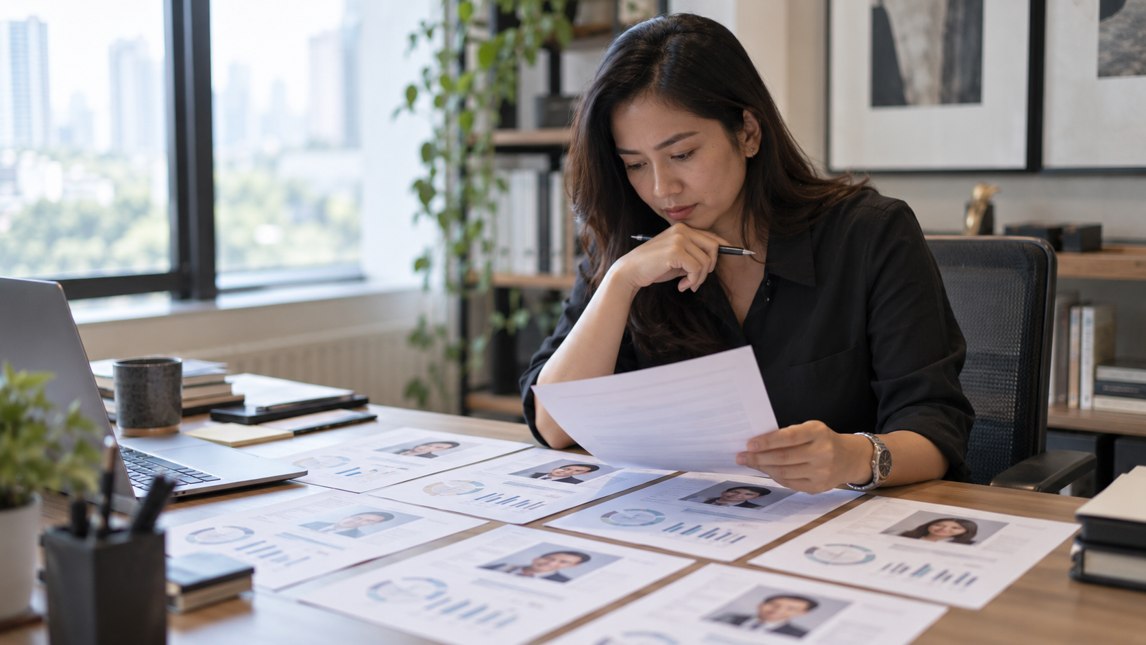 HR manager analyzing individual behavioral data to identify targeted training needs through training needs analysis