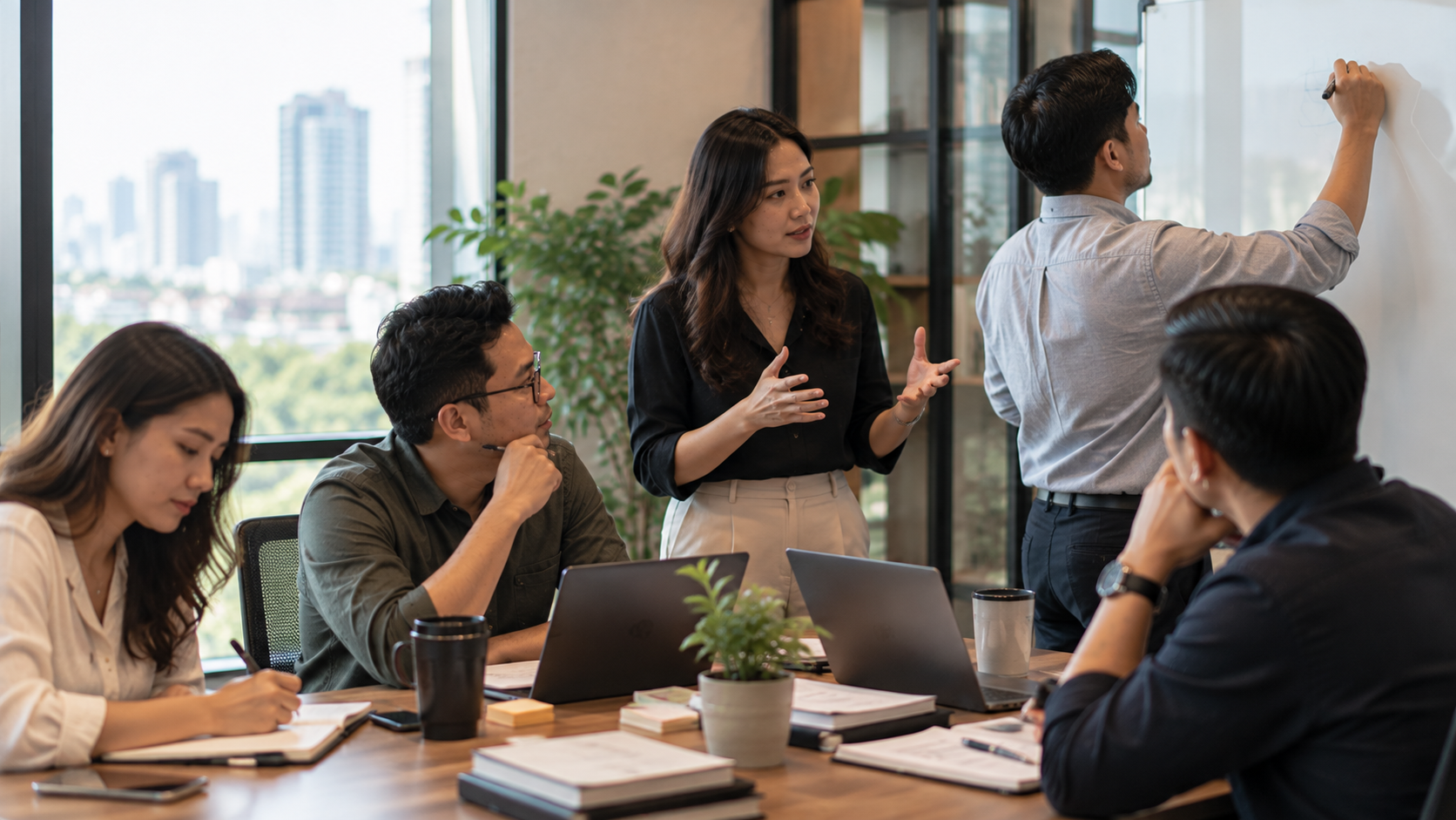 diverse team with different work roles collaborating effectively on an organizational project