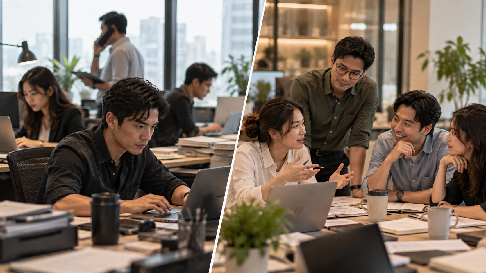 two teams in different locations working in very different ways despite being part of the same company