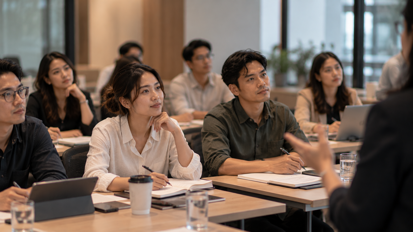 employee attending a training or workshop session at work appearing engaged but behavioral change doesn't always follow