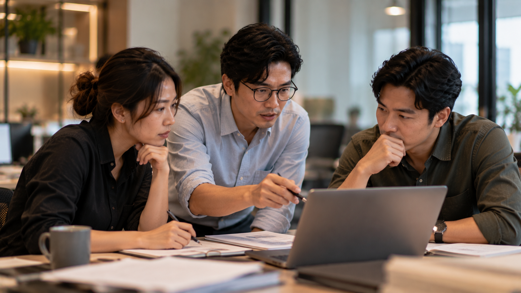 manager or HR professional in discussion with team member to evaluate development needs before selecting a training program